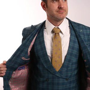 3 Piece Green Tartan Suit